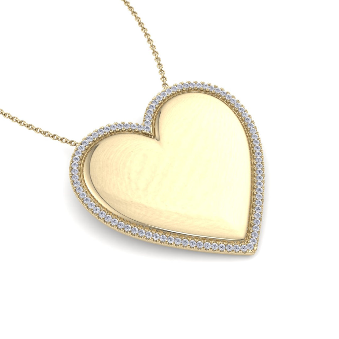 Heart pendant in yellow gold with white diamonds of 0.33 ct in weight