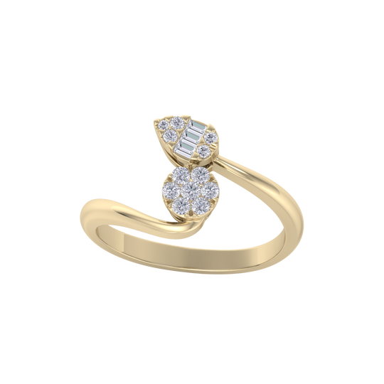 Beautiful ring in yellow gold with white diamonds of 0.23 ct in weight