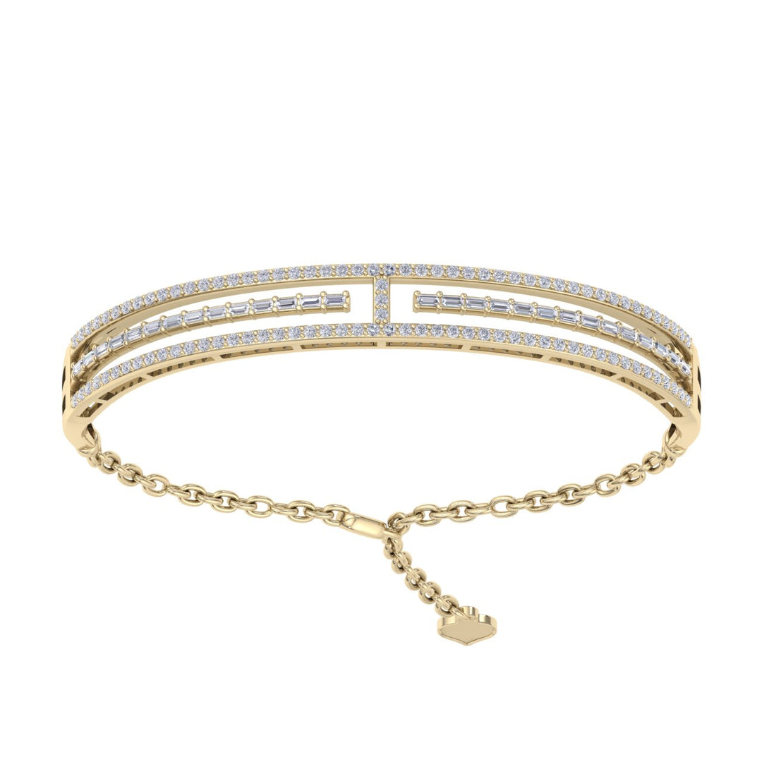 Bracelet in yellow gold with white diamonds of 1.75 ct in weight