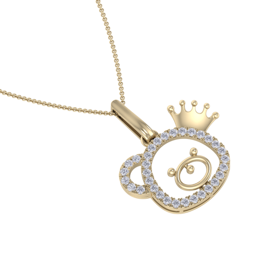 Cute Pendant in white gold with white diamonds of 0.58 ct in weight