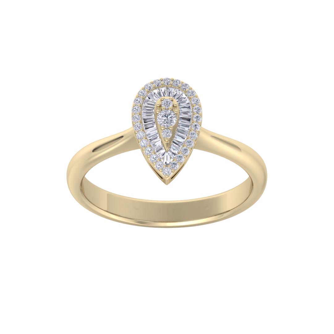 Diamond ring in yellow gold with white diamonds of 0.39 ct in weight