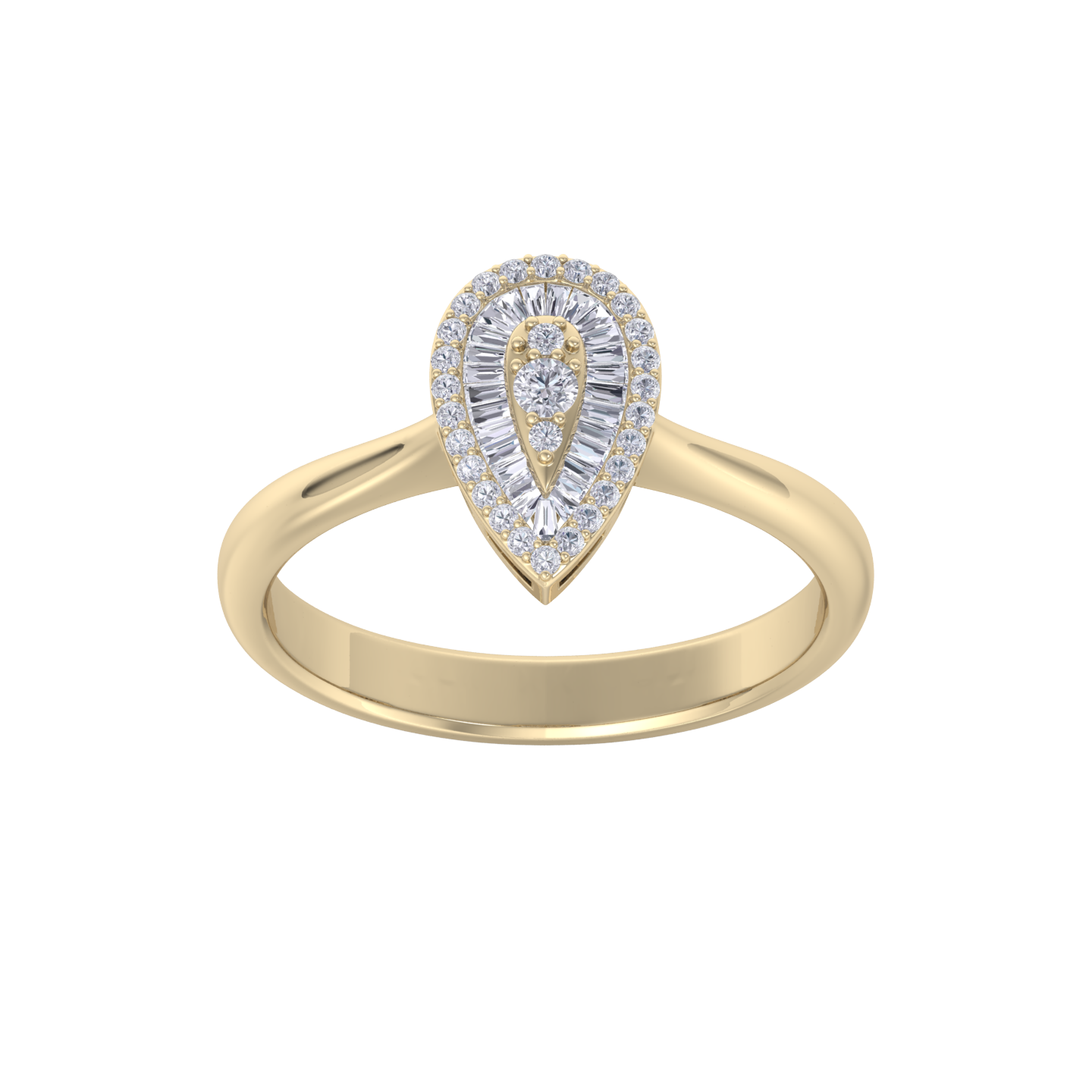 Diamond ring in yellow gold with white diamonds of 0.39 ct in weight