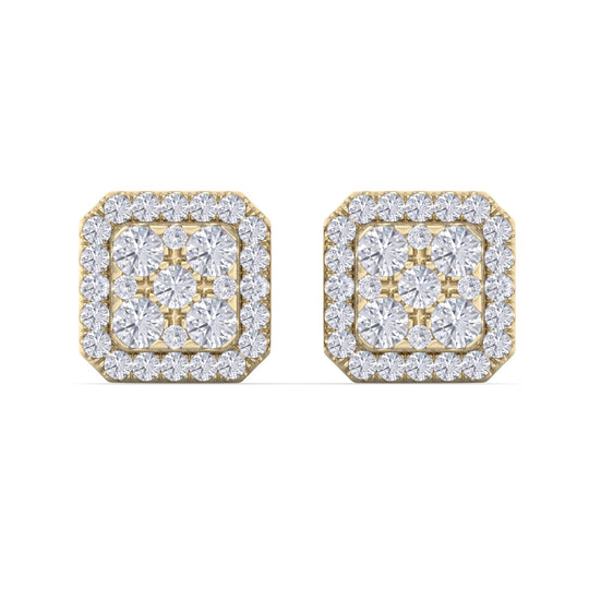 Classic Square stud earrings in white gold with white diamonds of 0.51 ct in weight