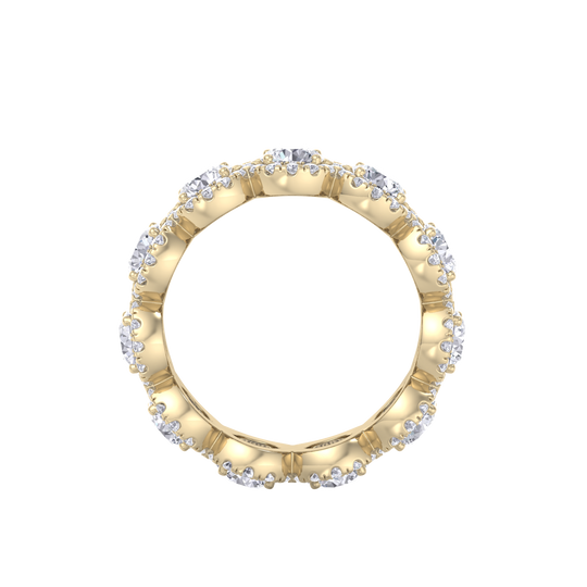 Eternity ring in yellow gold with white diamonds of 3.45 ct in weight