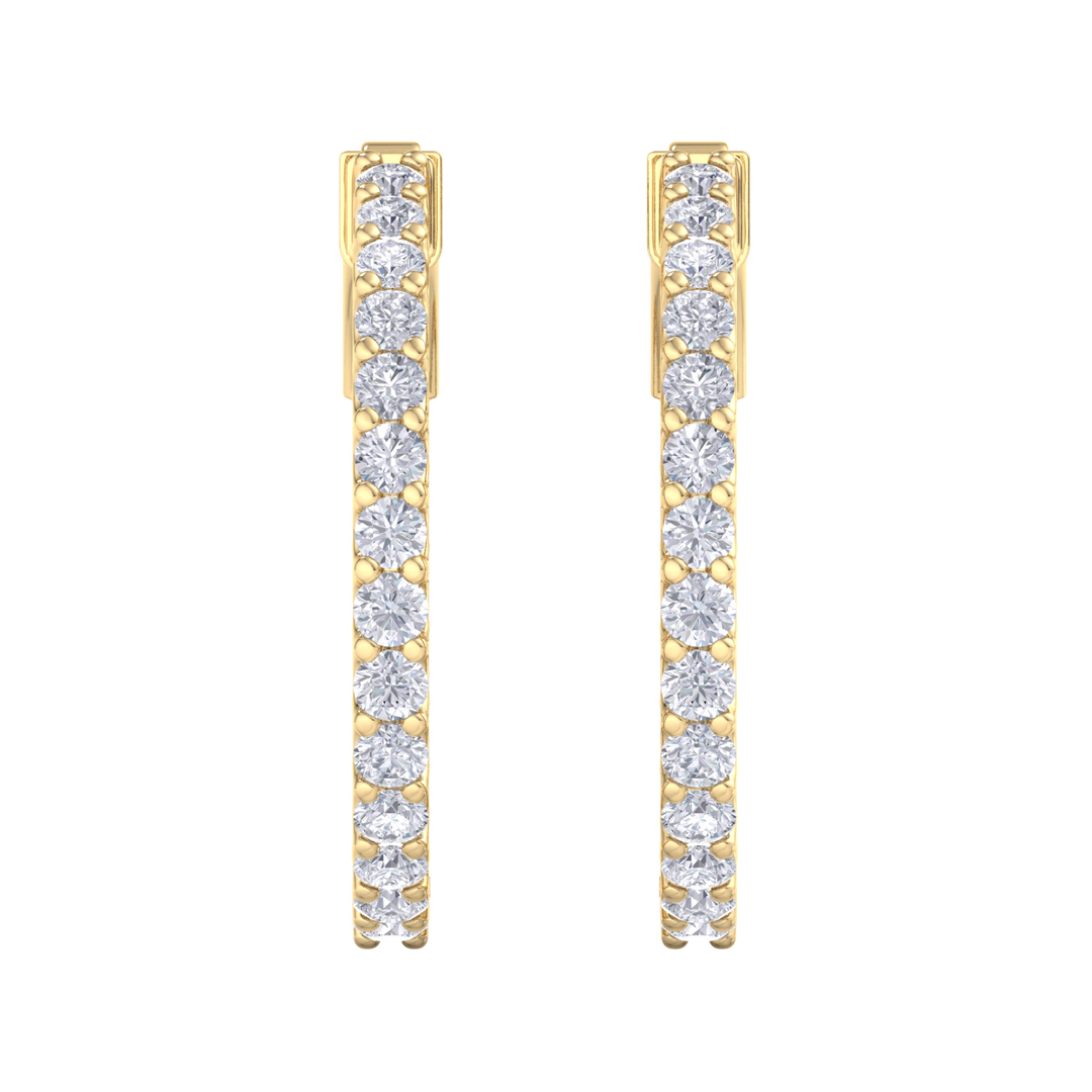Diamond eternity hoop earrings in white gold with white diamonds of 2.00 ct in weight 