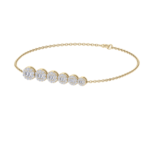 Stylish bracelet in yellow gold with white diamonds of 0.72 ct in weight 