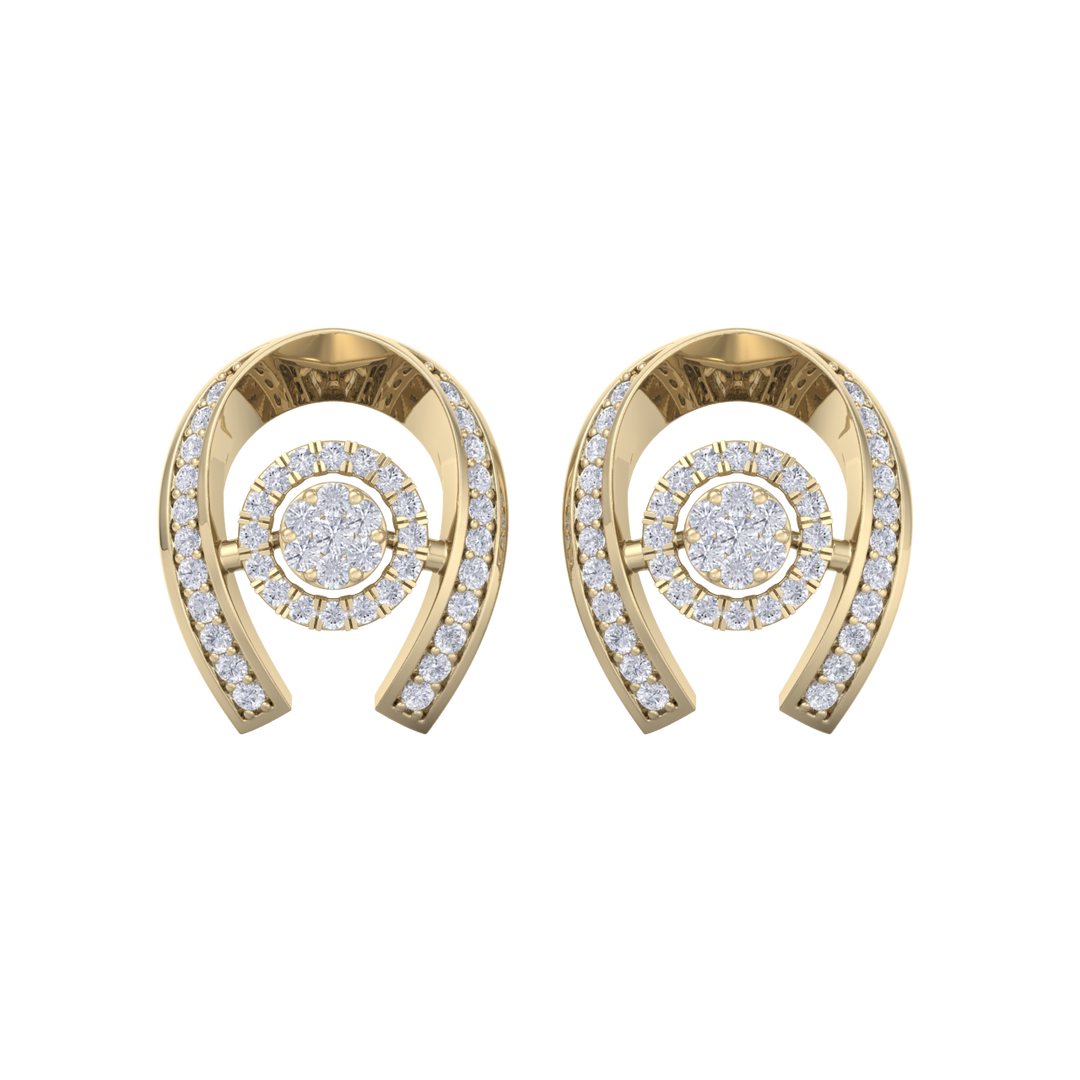 Statement earrings in yellow gold with white diamonds of 0.53 ct in weight