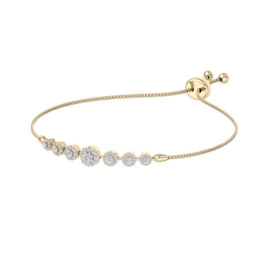 Diamond bracelet in yellow gold with white diamonds of 0.86 ct in weight
