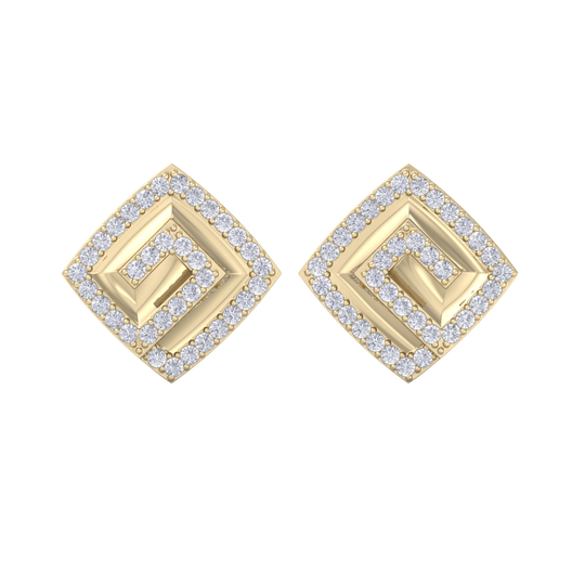 Square diamond earrings in white gold with white diamonds of 0.58 ct in weight
