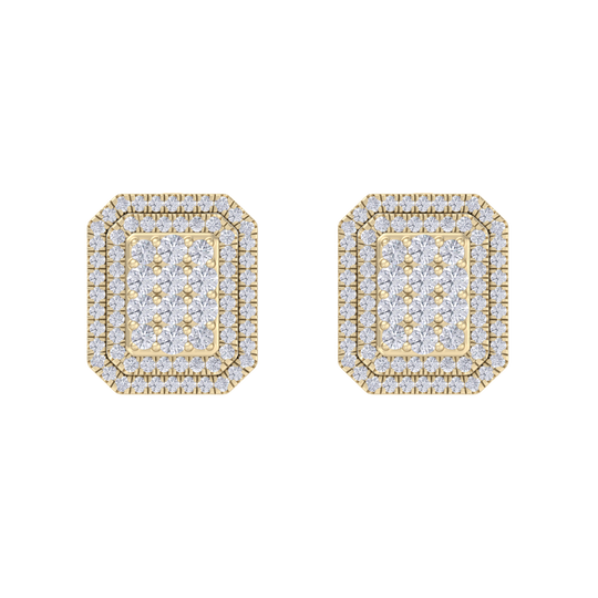 3 in 1 earrings in rose gold with white diamonds of 0.97 ct in weight
