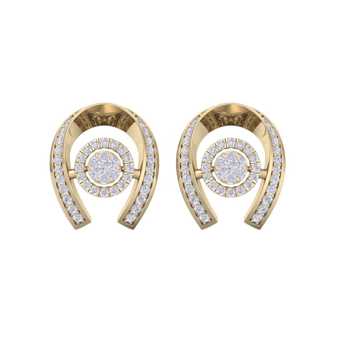 Statement earrings in rose gold with white diamonds of 0.53 ct in weight