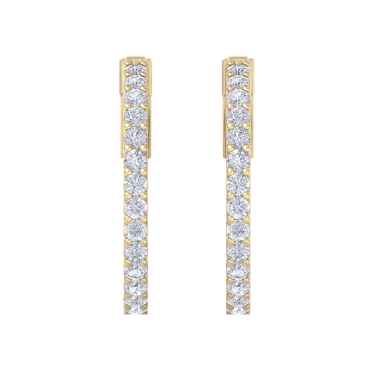 Diamond eternity hoop earrings in white gold with white diamonds of 1.50 ct in weight 