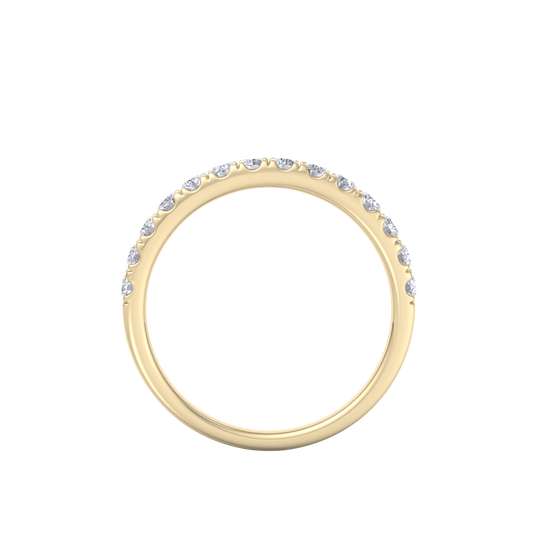 Classic Wedding band in yellow gold with white diamonds of 0.49 ct in weight
