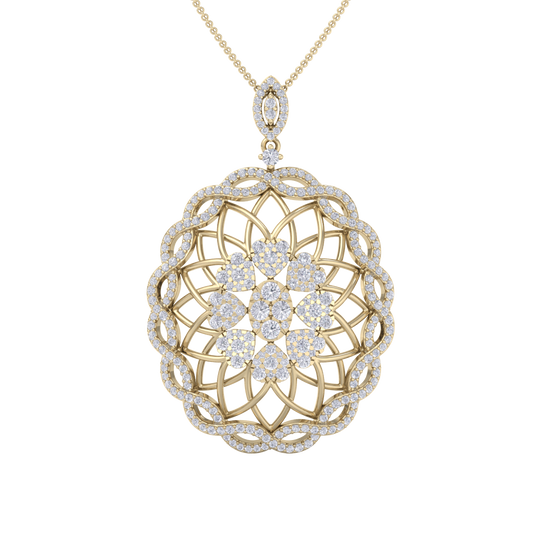 Round Pendant in rose gold with white diamonds of 1.97 ct in weight