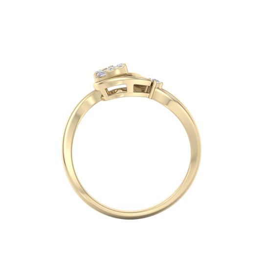 Elegant ring in yellow gold with white diamonds of 0.09 ct in weight