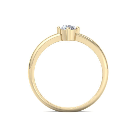 Diamond ring in yellow gold with white diamonds of 0.25 ct in weight