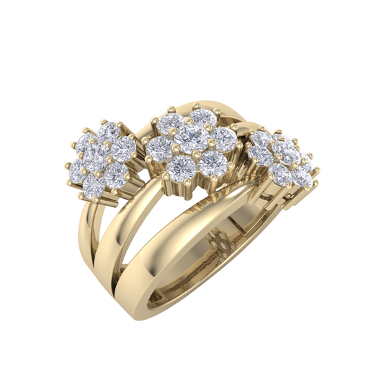 Beautiful ring in rose gold with white diamonds of 0.88 ct in weight