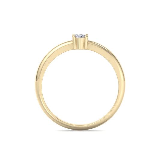 Beautiful Diamond ring in yellow gold with white diamonds of 0.25 ct in weight