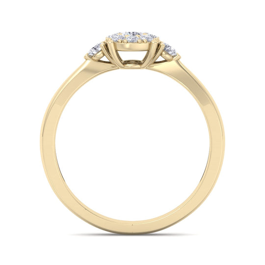 Elegant diamond ring in rose gold with white diamonds of 0.33 ct in weight