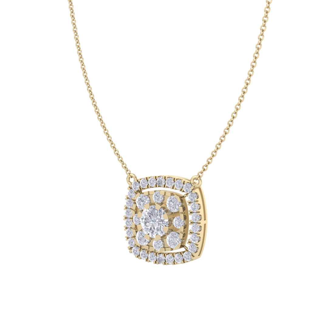 Classic Pendant in yellow gold with white diamonds of 2.78 ct in weight