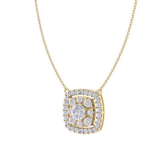 Classic Pendant in yellow gold with white diamonds of 2.78 ct in weight