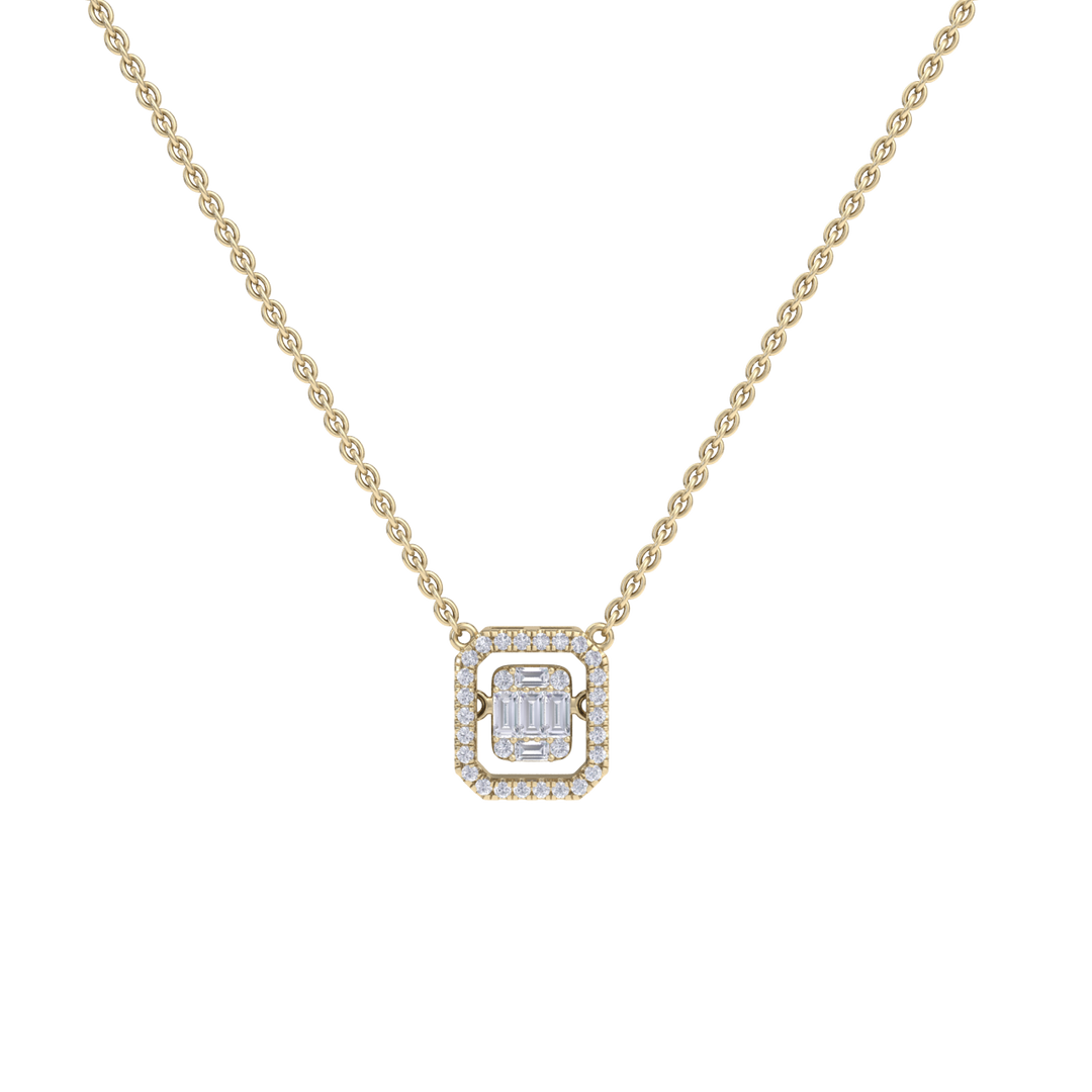 Square necklace in white gold with white diamonds of 0.59 ct in weight