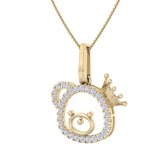 Cute Pendant in rose gold with white diamonds of 0.58 ct in weight