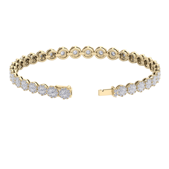 Tennis bracelet in rose gold with white diamonds of 3.65 ct in weight