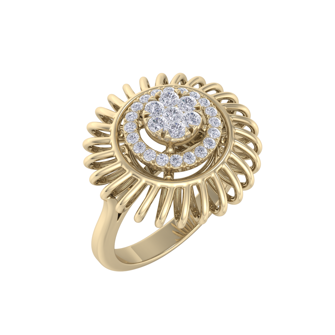 Diamond ring in yellow gold with white diamonds of 0.23 ct in weight