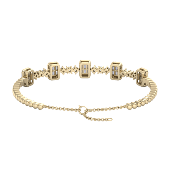 Bracelet in white gold with baguette white diamonds of 2.10 ct in weight