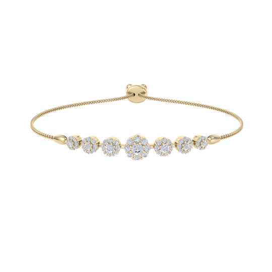 Diamond bracelet in yellow gold with white diamonds of 0.86 ct in weight
