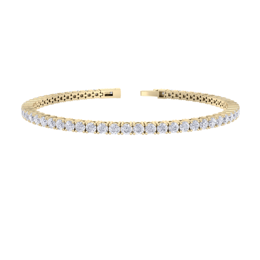 Elegant tennis bracelet with miracle plates in white with white diamonds of 5.00 ct in weight