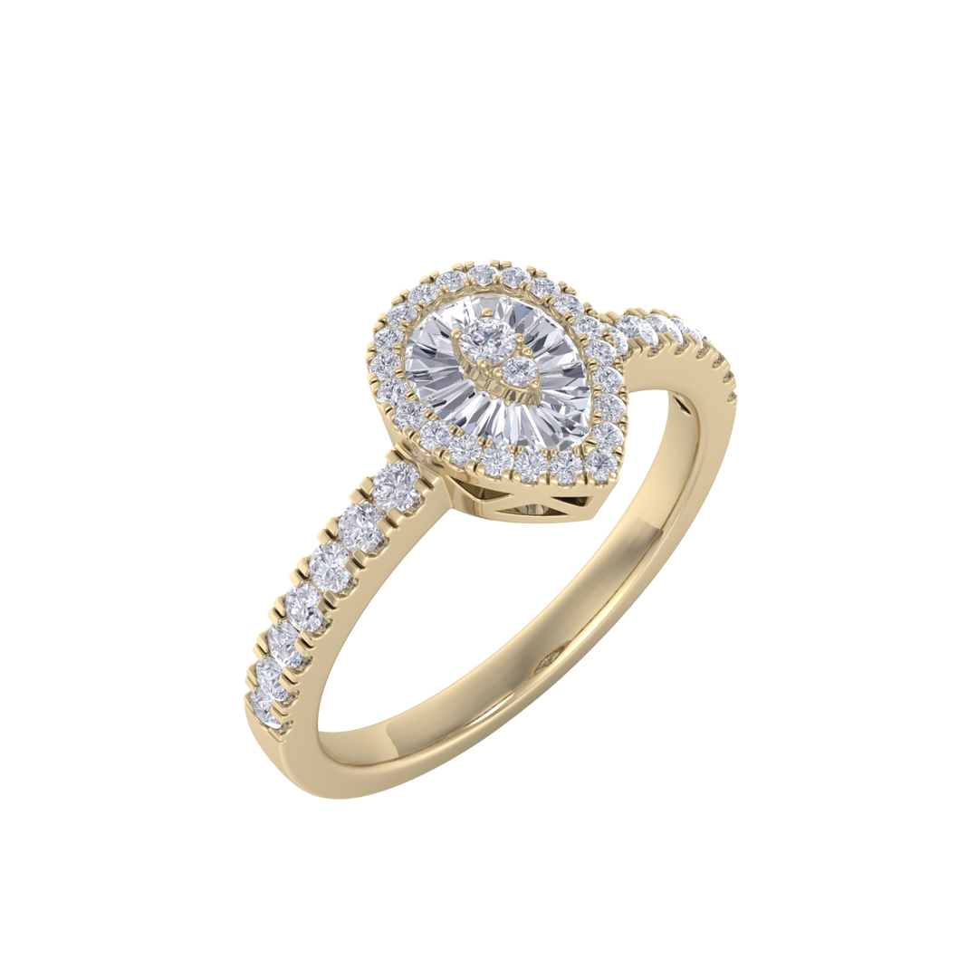 Pear ring in white gold with white diamonds of 0.68 ct in weight
