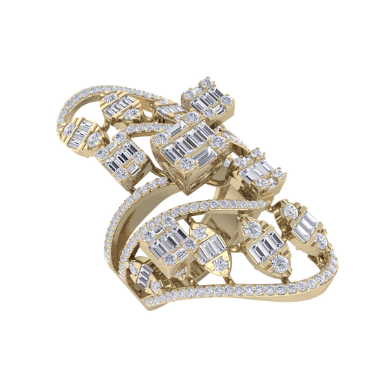 Statement diamond ring in rose gold with white diamonds of 1.68 ct in weight