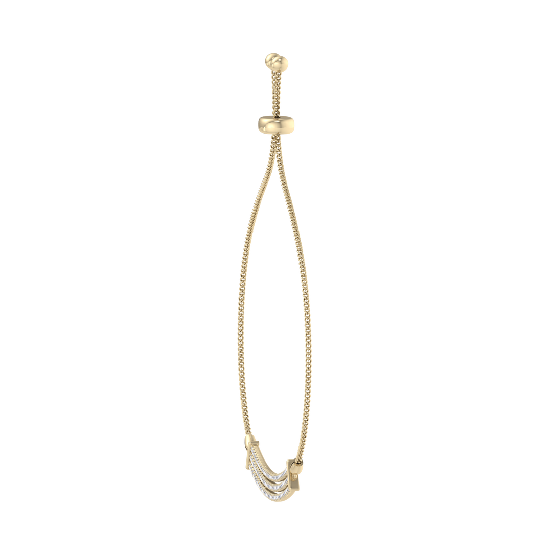 Diamond bar necklace in yellow gold with white diamonds of 0.93 ct in weight