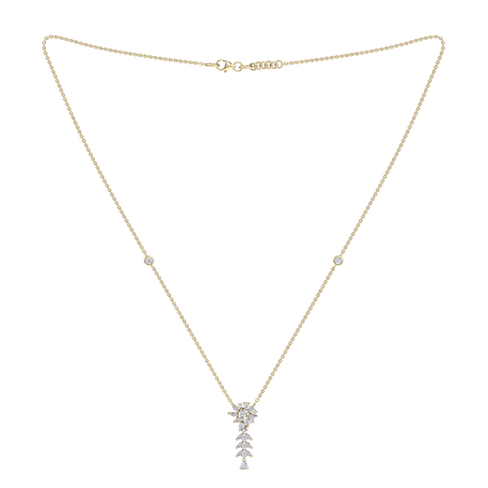Flower necklace in rose gold with white diamonds of 0.80 ct in weight
