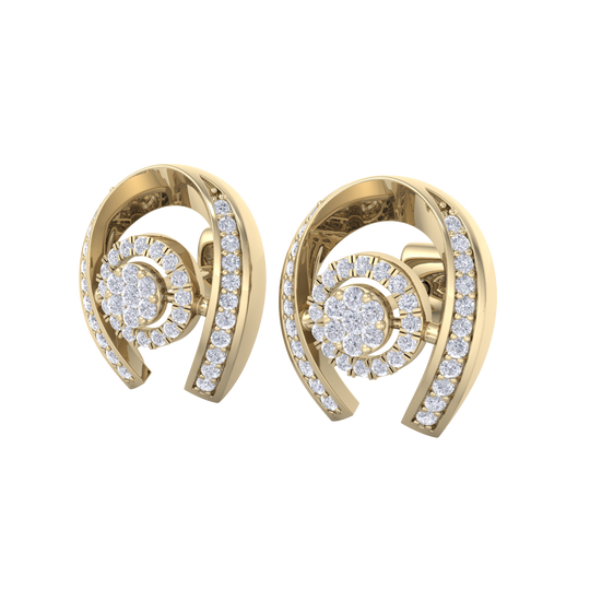 Statement earrings in rose gold with white diamonds of 0.53 ct in weight