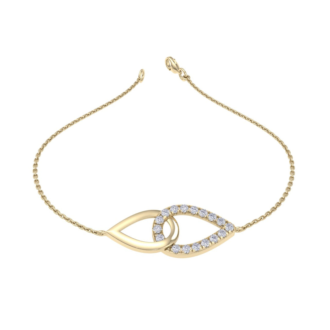 Bracelet in yellow gold with white diamonds of 0.51 ct in weight
