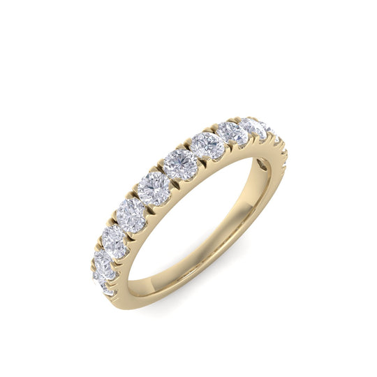 Classic Wedding band in rose gold with white diamonds of 0.96 ct in weight
