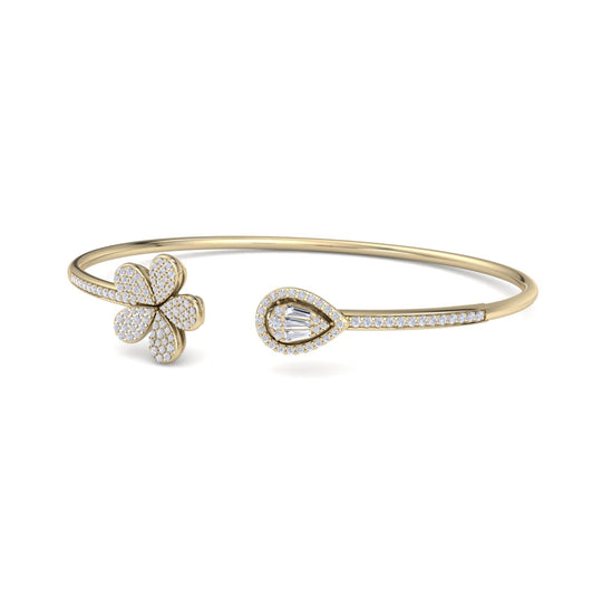 Bracelet in yellow gold with white diamonds of 0.72 ct in weight