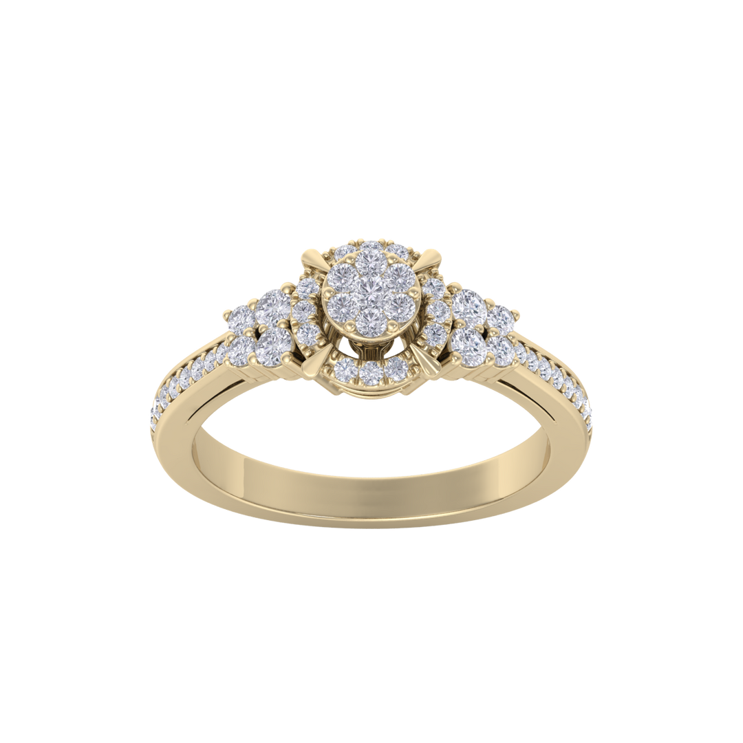Diamond ring in yellow gold with white diamonds of 0.40 ct in weight