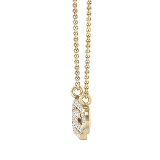 Diamond link necklace in yellow gold with white diamonds of 0.25 ct in weight