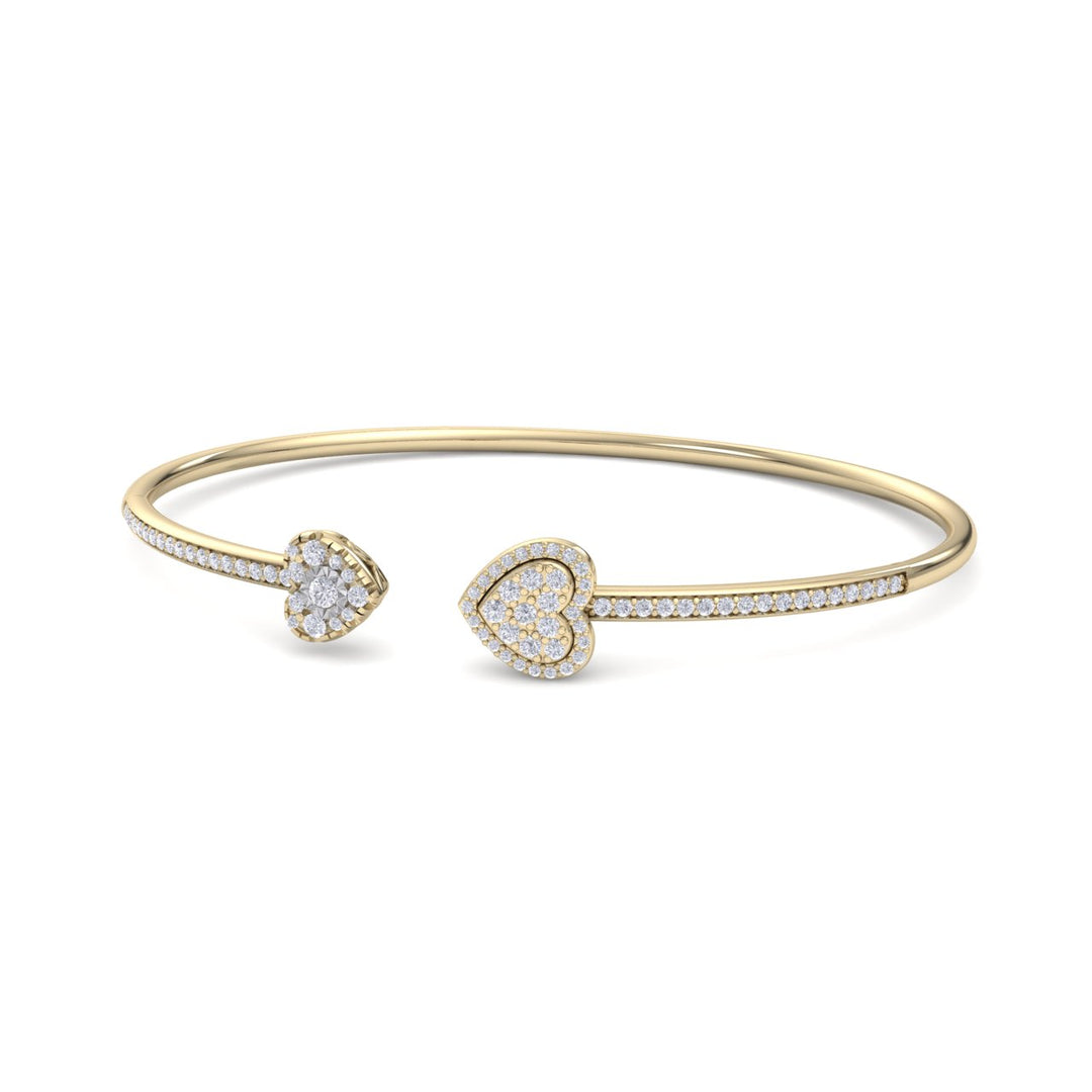 Beautiful Bracelet in yellow gold with white diamonds of 0.56 ct in weight