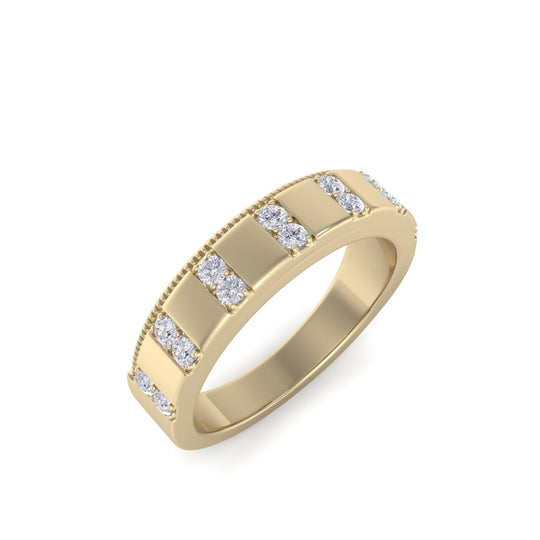 Beautiful Ring in yellow gold with white diamonds of 0.21 ct in weight