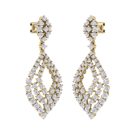 Drop earrings in rose gold with white diamonds of 4.05 ct in weight