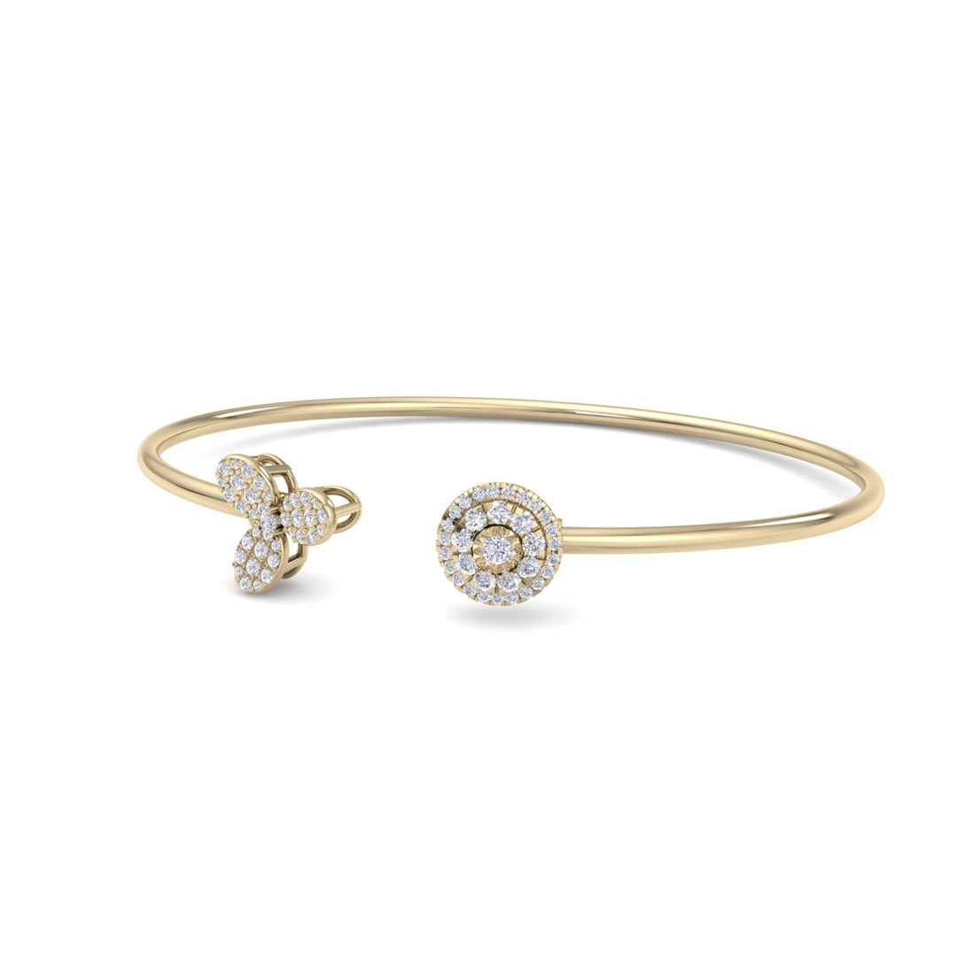 Bracelet in yellow gold with white diamonds of 0.47 ct in weight