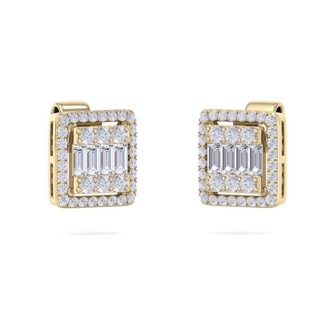 Beautiful Earrings in rose gold with white diamonds of 0.65 ct in weight