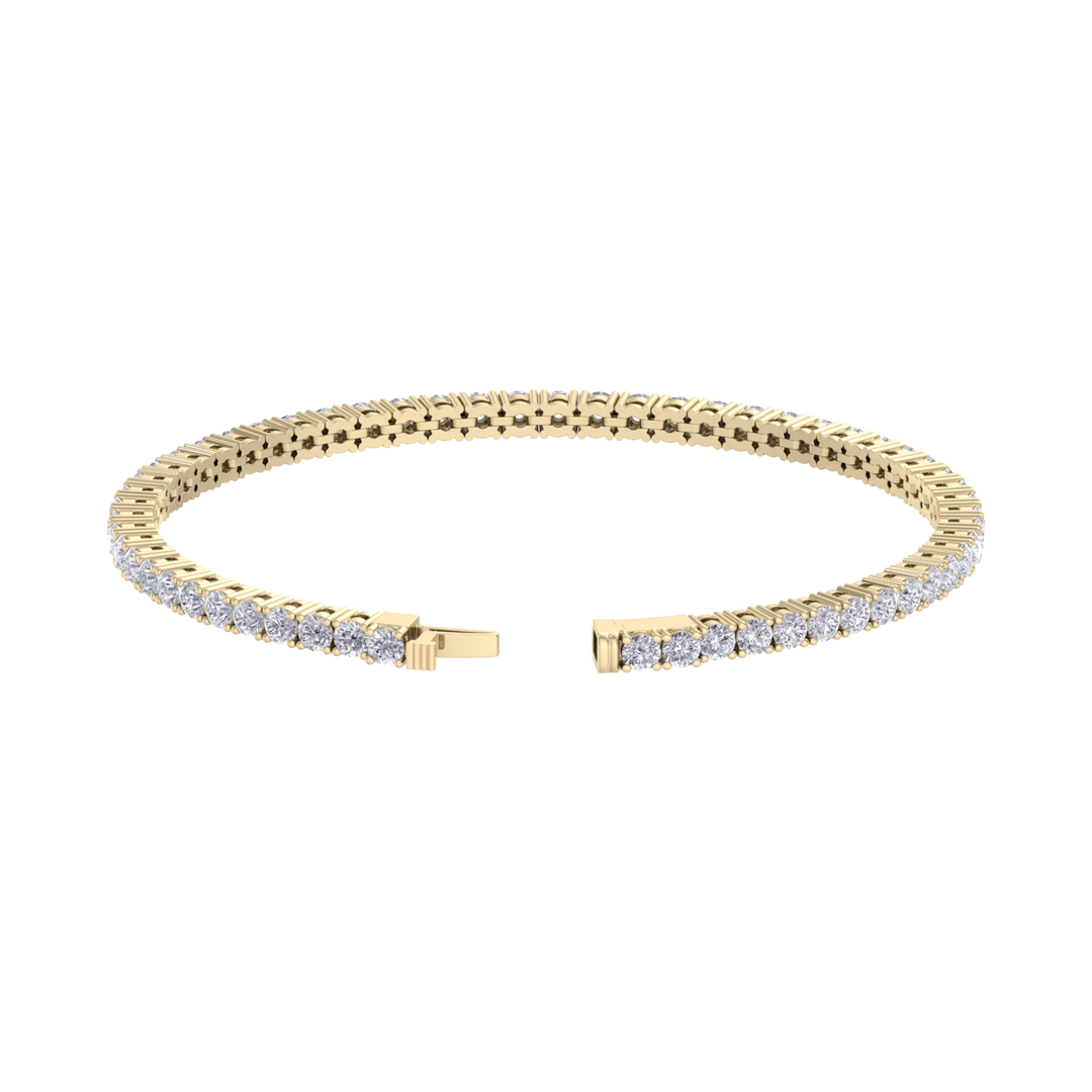 Elegant tennis bracelet with miracle plates in white with white diamonds of 5.00 ct in weight