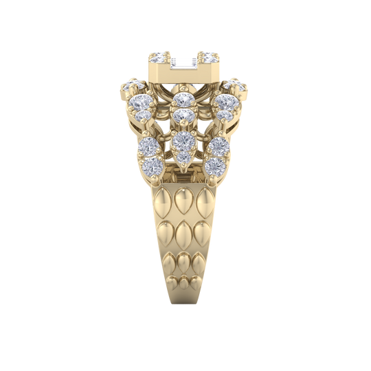 Diamond ring in yellow gold with white diamonds of 1.25 ct in weight