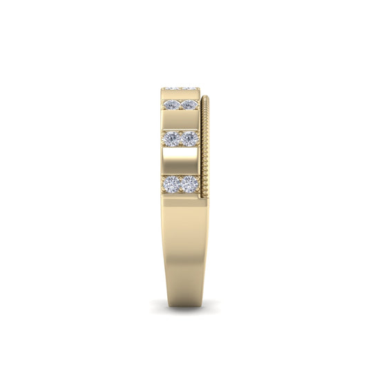 Beautiful Ring in yellow gold with white diamonds of 0.21 ct in weight